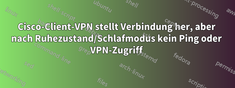 Cisco-Client-VPN stellt Verbindung her, aber nach Ruhezustand/Schlafmodus kein Ping oder VPN-Zugriff