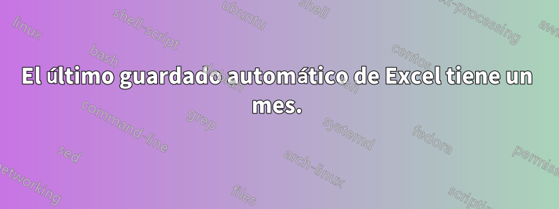 El último guardado automático de Excel tiene un mes.