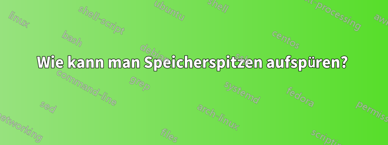 Wie kann man Speicherspitzen aufspüren?
