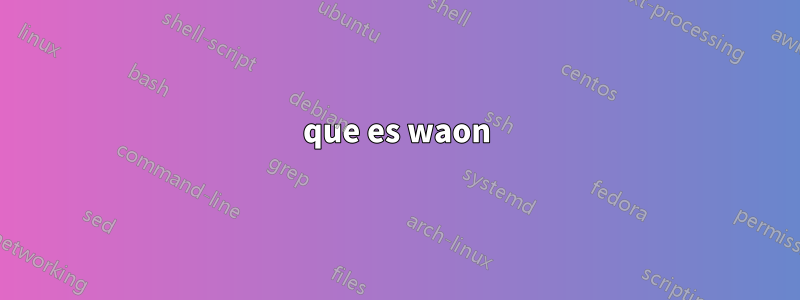 que es waon