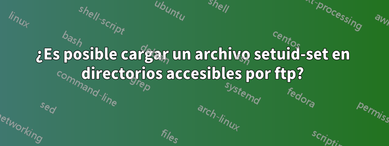 ¿Es posible cargar un archivo setuid-set en directorios accesibles por ftp?