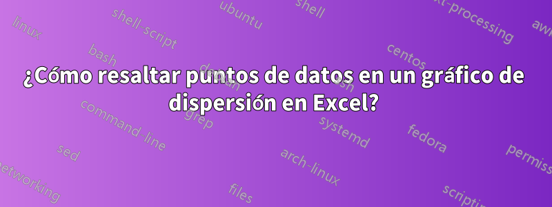 ¿Cómo resaltar puntos de datos en un gráfico de dispersión en Excel?