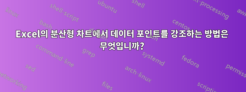 Excel의 분산형 차트에서 데이터 포인트를 강조하는 방법은 무엇입니까?