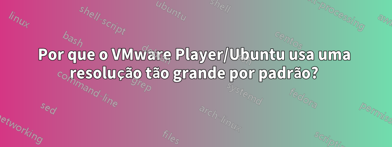 Por que o VMware Player/Ubuntu usa uma resolução tão grande por padrão?