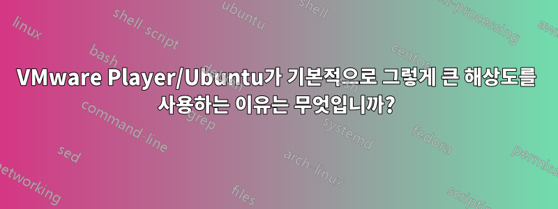 VMware Player/Ubuntu가 기본적으로 그렇게 큰 해상도를 사용하는 이유는 무엇입니까?