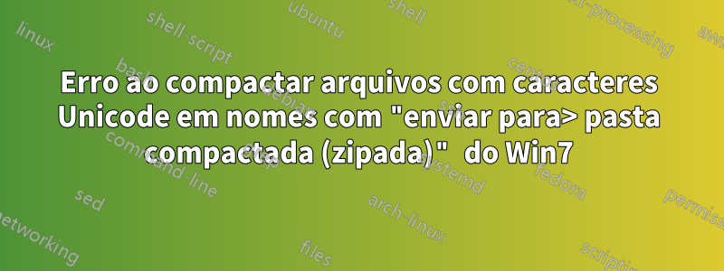 Erro ao compactar arquivos com caracteres Unicode em nomes com "enviar para> pasta compactada (zipada)" do Win7