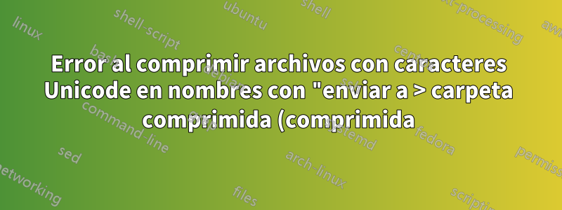 Error al comprimir archivos con caracteres Unicode en nombres con "enviar a > carpeta comprimida (comprimida)" de Win7
