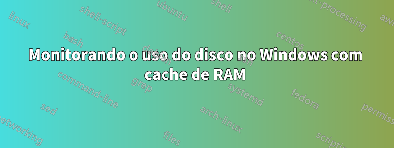 Monitorando o uso do disco no Windows com cache de RAM