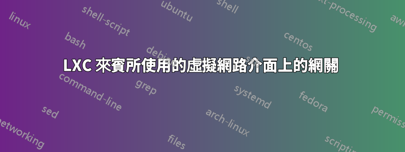 LXC 來賓所使用的虛擬網路介面上的網關