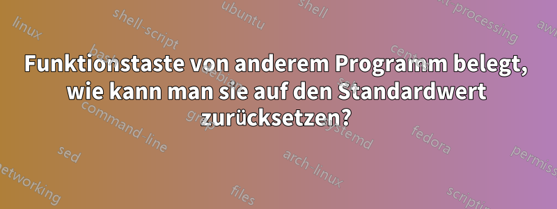Funktionstaste von anderem Programm belegt, wie kann man sie auf den Standardwert zurücksetzen?