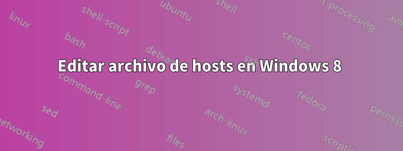 Editar archivo de hosts en Windows 8