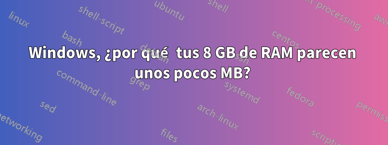 Windows, ¿por qué tus 8 GB de RAM parecen unos pocos MB?