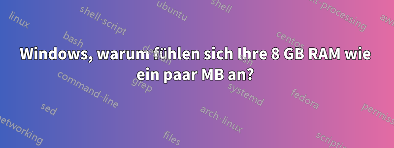 Windows, warum fühlen sich Ihre 8 GB RAM wie ein paar MB an?