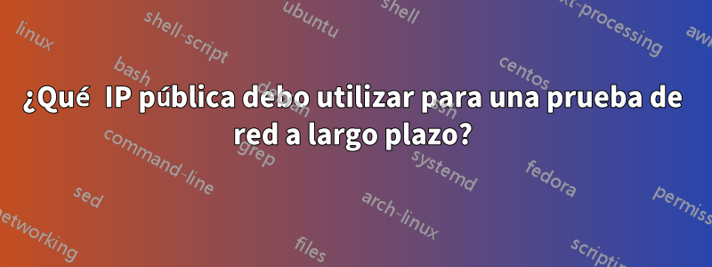 ¿Qué IP pública debo utilizar para una prueba de red a largo plazo?