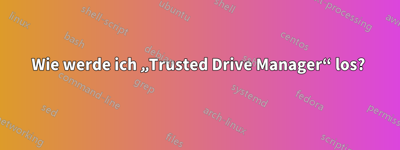 Wie werde ich „Trusted Drive Manager“ los?