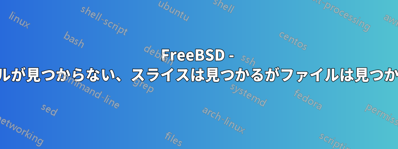 FreeBSD - カーネルが見つからない、スライスは見つかるがファイルは見つからない