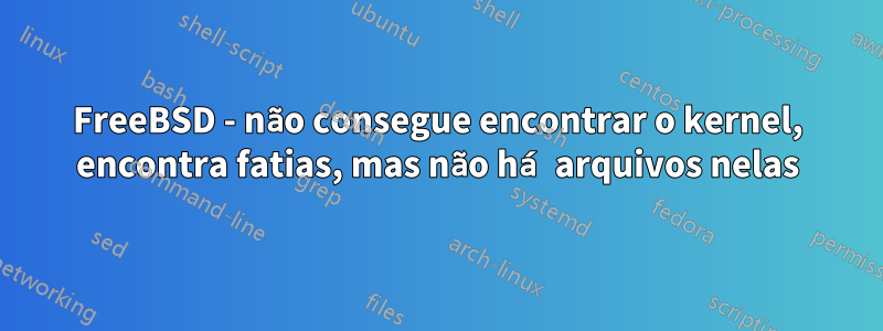 FreeBSD - não consegue encontrar o kernel, encontra fatias, mas não há arquivos nelas