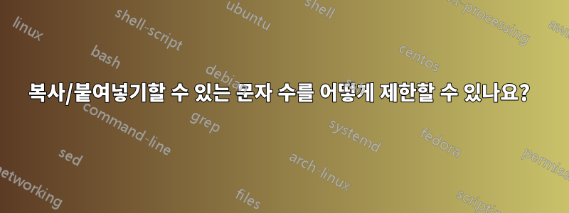 복사/붙여넣기할 수 있는 문자 수를 어떻게 제한할 수 있나요? 