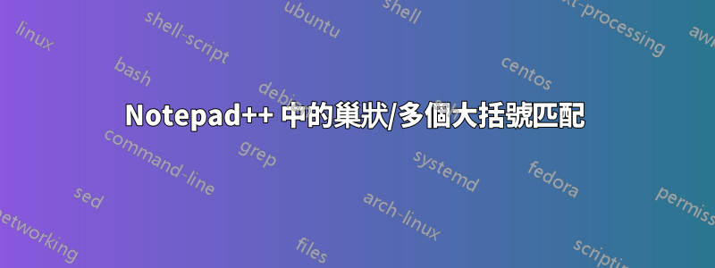 Notepad++ 中的巢狀/多個大括號匹配