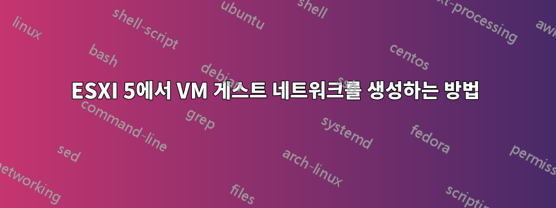 ESXI 5에서 VM 게스트 네트워크를 생성하는 방법