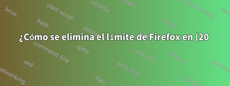 ¿Cómo se elimina el límite de Firefox en (20) ventanas emergentes?