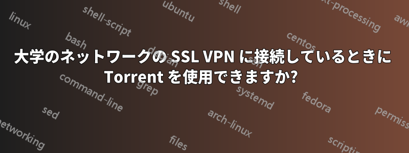 大学のネットワークの SSL VPN に接続しているときに Torrent を使用できますか? 