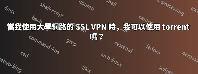 當我使用大學網路的 SSL VPN 時，我可以使用 torrent 嗎？ 