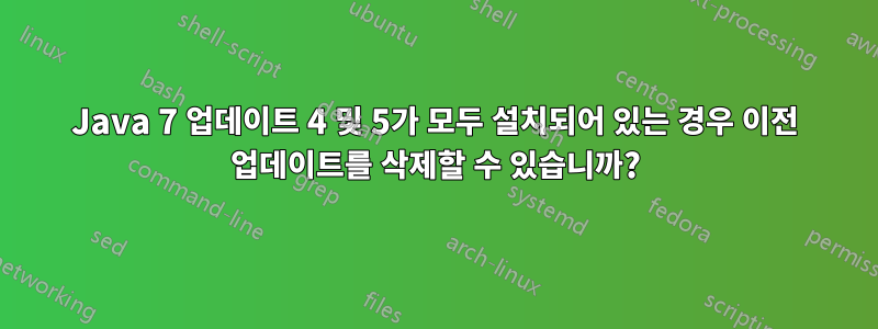 Java 7 업데이트 4 및 5가 모두 설치되어 있는 경우 이전 업데이트를 삭제할 수 있습니까?