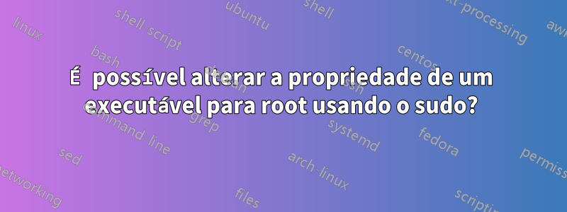 É possível alterar a propriedade de um executável para root usando o sudo?