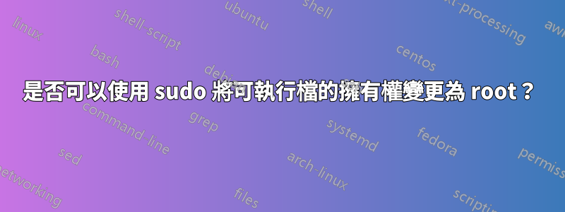 是否可以使用 sudo 將可執行檔的擁有權變更為 root？