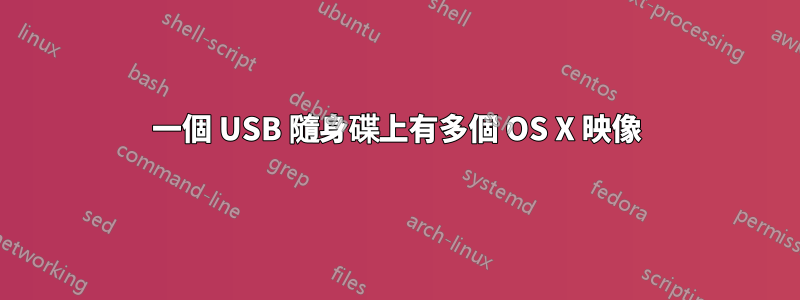 一個 USB 隨身碟上有多個 OS X 映像