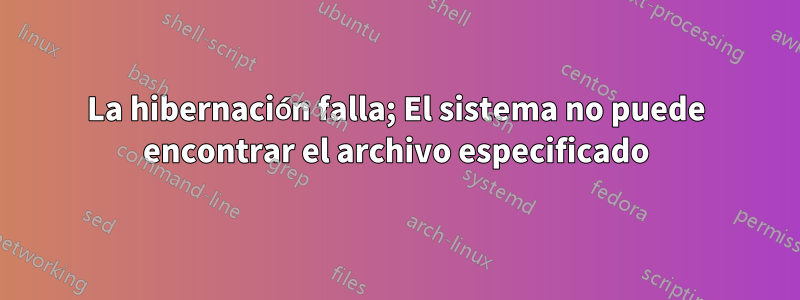 La hibernación falla; El sistema no puede encontrar el archivo especificado