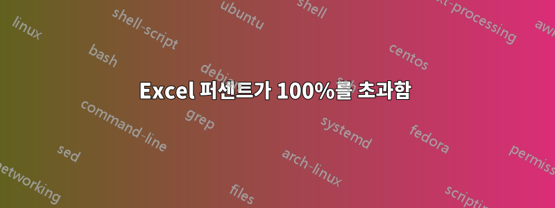 Excel 퍼센트가 100%를 초과함