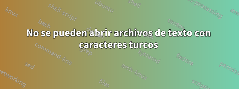 No se pueden abrir archivos de texto con caracteres turcos