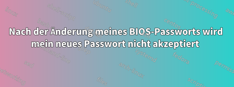 Nach der Änderung meines BIOS-Passworts wird mein neues Passwort nicht akzeptiert 