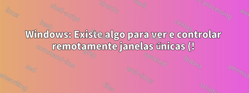 Windows: Existe algo para ver e controlar remotamente janelas únicas (!) em um PC remoto?