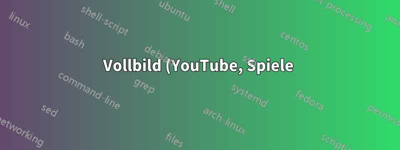 Vollbild (YouTube, Spiele) füllt den Hauptbildschirm nicht aus, wird zwischen zwei Monitoren verschoben. Linux