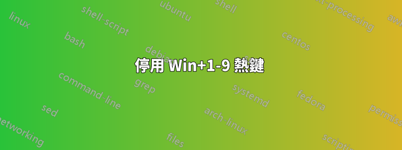 停用 Win+1-9 熱鍵