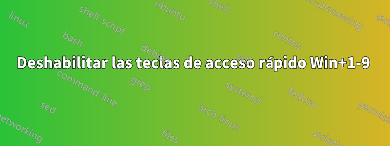 Deshabilitar las teclas de acceso rápido Win+1-9