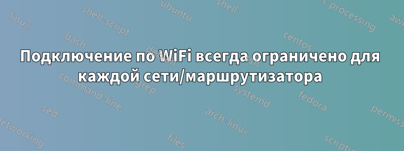 Подключение по WiFi всегда ограничено для каждой сети/маршрутизатора