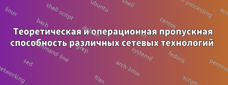 Теоретическая и операционная пропускная способность различных сетевых технологий 