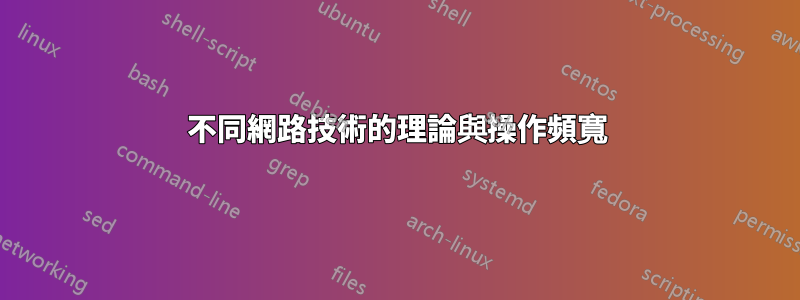 不同網路技術的理論與操作頻寬