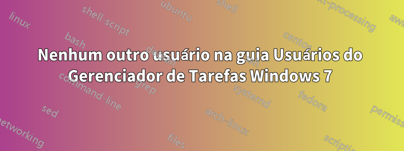 Nenhum outro usuário na guia Usuários do Gerenciador de Tarefas Windows 7