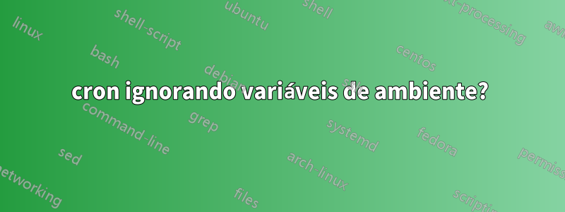 cron ignorando variáveis ​​de ambiente?