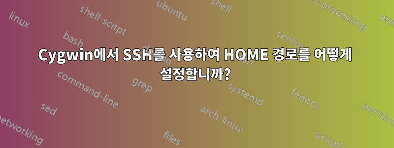 Cygwin에서 SSH를 사용하여 HOME 경로를 어떻게 설정합니까?