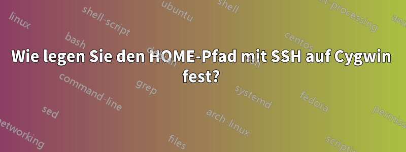 Wie legen Sie den HOME-Pfad mit SSH auf Cygwin fest?