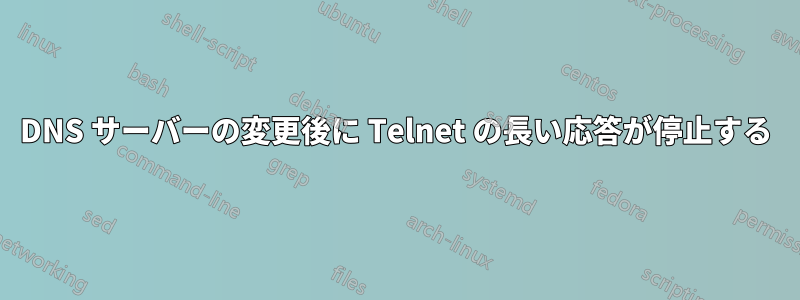 DNS サーバーの変更後に Telnet の長い応答が停止する