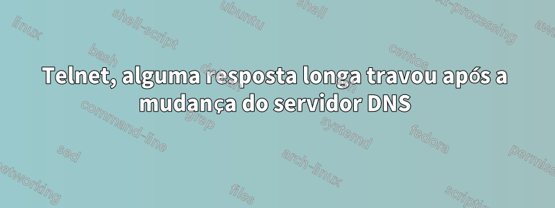 Telnet, alguma resposta longa travou após a mudança do servidor DNS