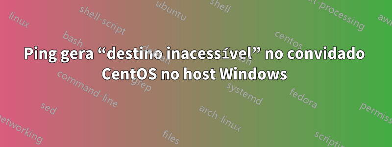 Ping gera “destino inacessível” no convidado CentOS no host Windows