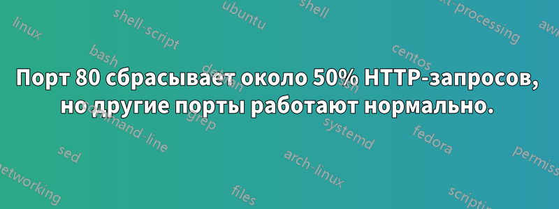 Порт 80 сбрасывает около 50% HTTP-запросов, но другие порты работают нормально.